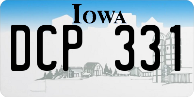IA license plate DCP331