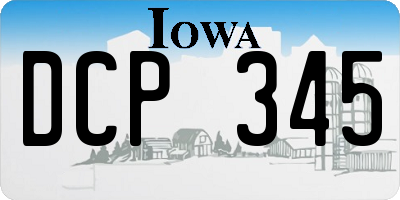 IA license plate DCP345