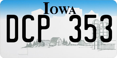 IA license plate DCP353