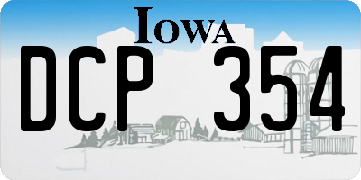IA license plate DCP354