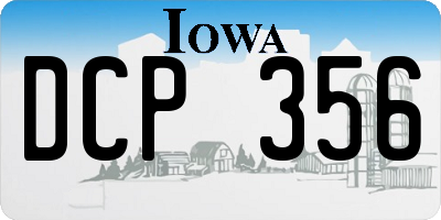 IA license plate DCP356