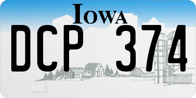 IA license plate DCP374
