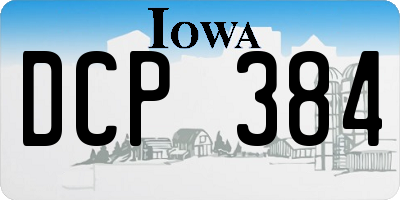 IA license plate DCP384