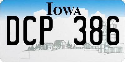 IA license plate DCP386