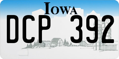 IA license plate DCP392