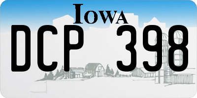 IA license plate DCP398