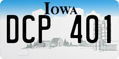 IA license plate DCP401