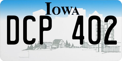 IA license plate DCP402