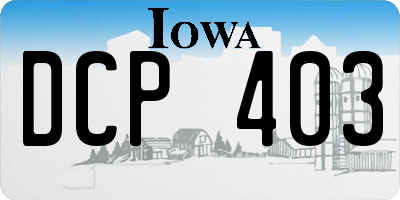 IA license plate DCP403