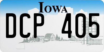IA license plate DCP405