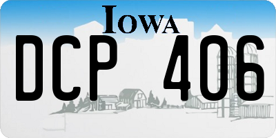 IA license plate DCP406