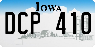 IA license plate DCP410