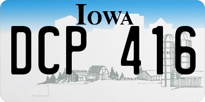 IA license plate DCP416
