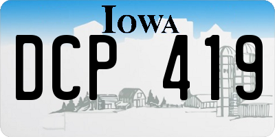 IA license plate DCP419