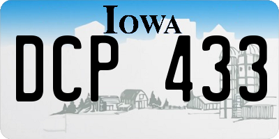 IA license plate DCP433