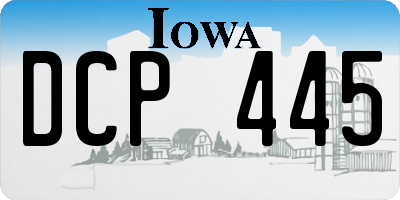 IA license plate DCP445