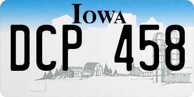 IA license plate DCP458