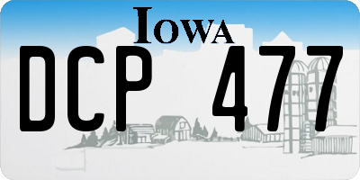 IA license plate DCP477