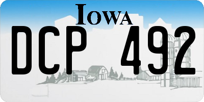 IA license plate DCP492