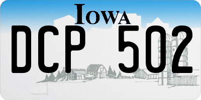 IA license plate DCP502