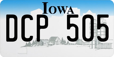 IA license plate DCP505