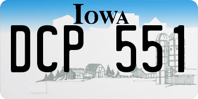 IA license plate DCP551