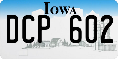 IA license plate DCP602