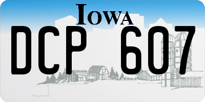 IA license plate DCP607