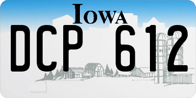 IA license plate DCP612