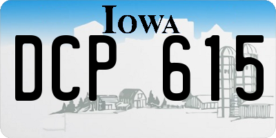 IA license plate DCP615