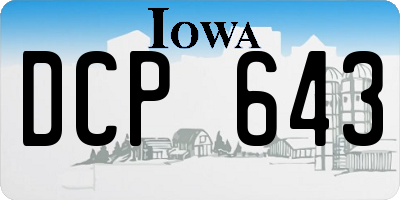 IA license plate DCP643