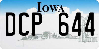 IA license plate DCP644