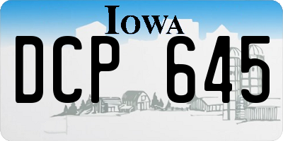 IA license plate DCP645