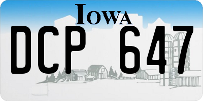 IA license plate DCP647
