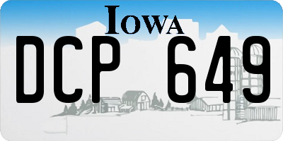 IA license plate DCP649