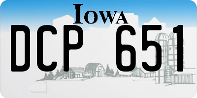 IA license plate DCP651