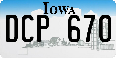 IA license plate DCP670
