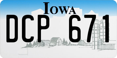 IA license plate DCP671