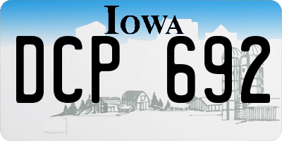 IA license plate DCP692