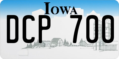 IA license plate DCP700