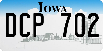 IA license plate DCP702