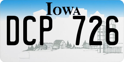 IA license plate DCP726