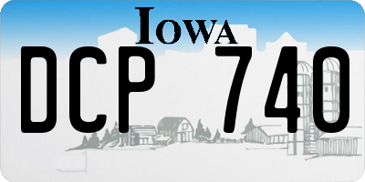IA license plate DCP740