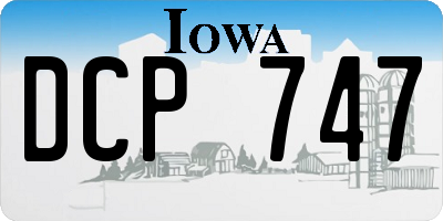 IA license plate DCP747