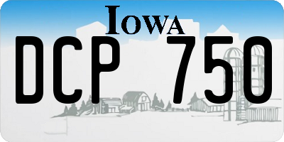 IA license plate DCP750