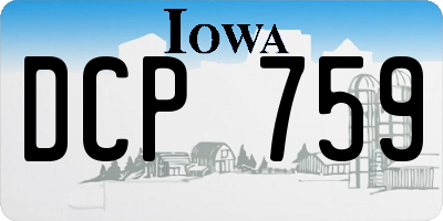 IA license plate DCP759