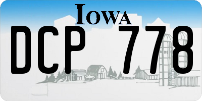 IA license plate DCP778