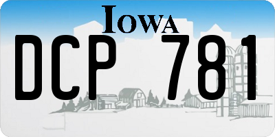 IA license plate DCP781