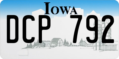IA license plate DCP792