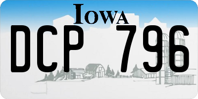 IA license plate DCP796